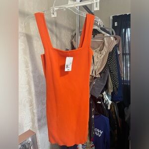 Orange forever 21 bodycon dress new with tags